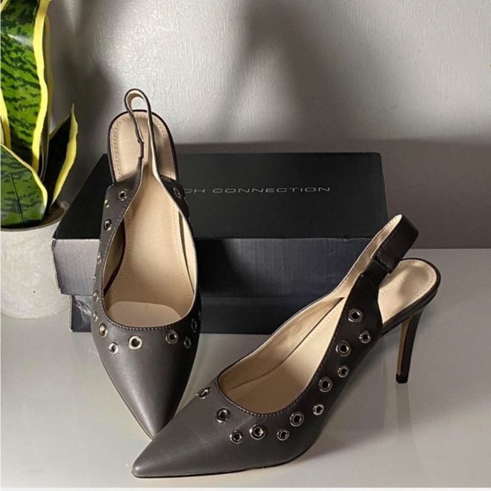 French‎ Connection Charcoal Slingback Heels